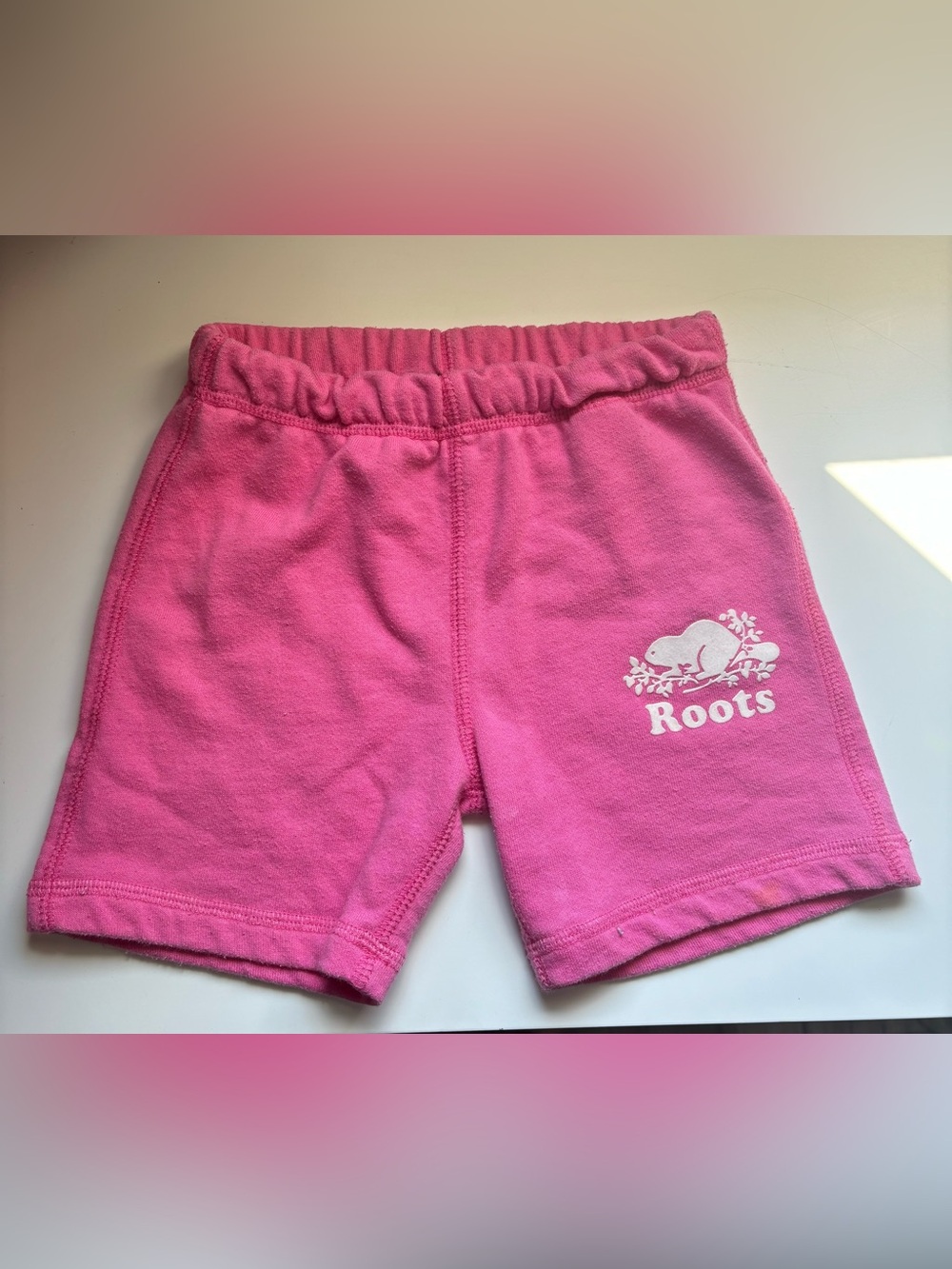 Roots kids pink sweat shorts 5t